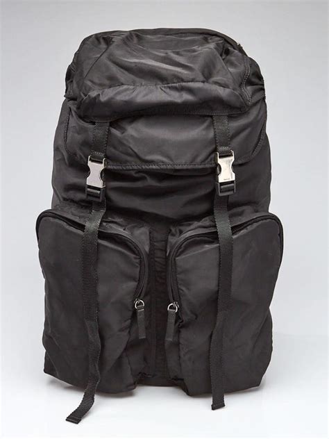 Prada Black Tessuto Nylon Large Backpack Bag V136 